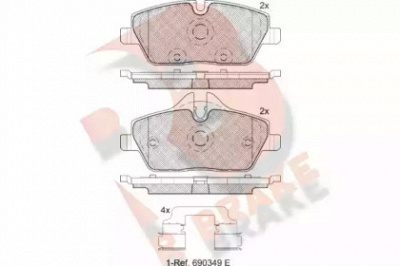 R BRAKE rb1662200 -  Комплект тормозных колодок, дисковый тормоз